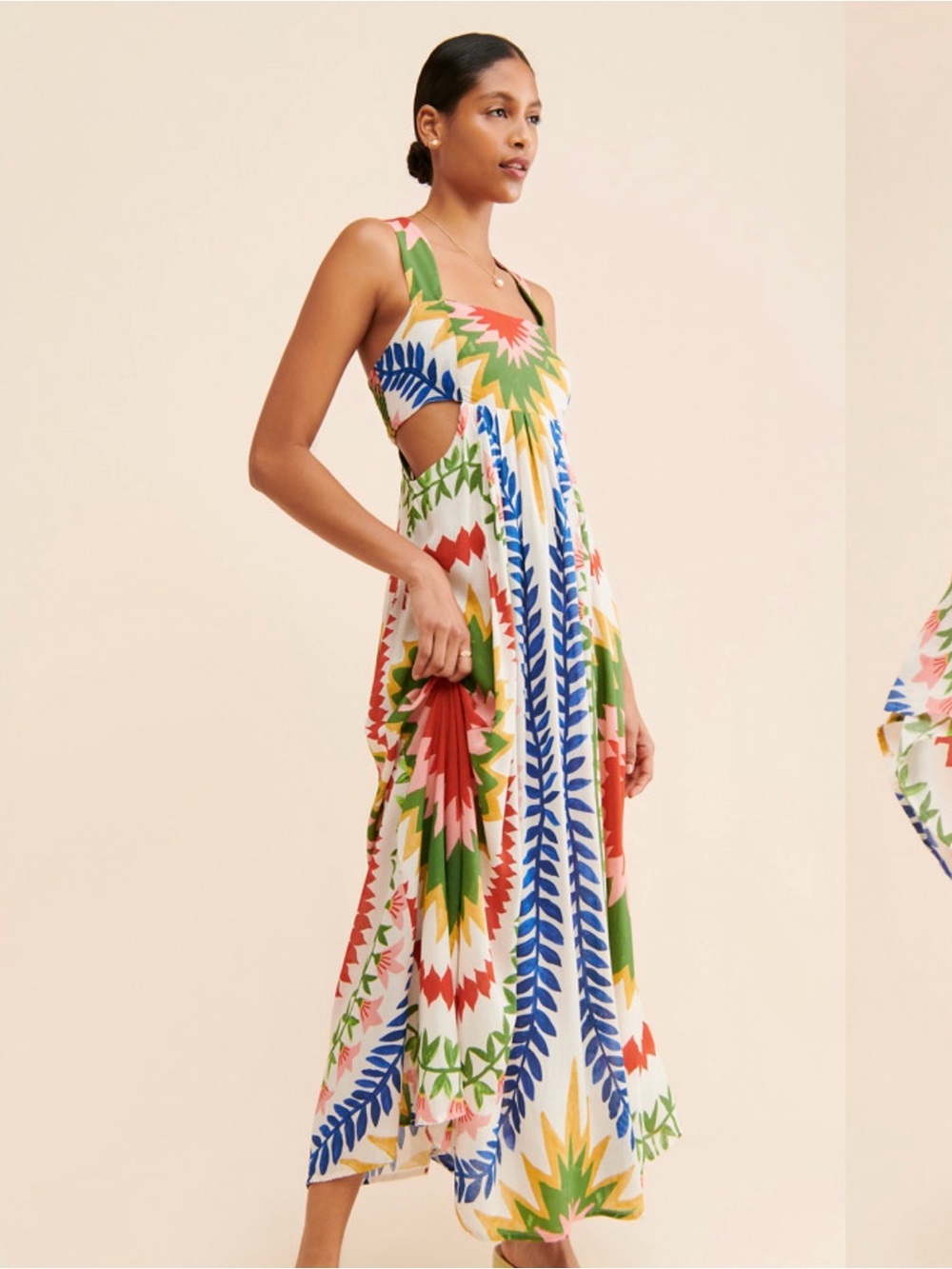 Anthropologie Joao Incerti Artist Collab Bandeau Cutout Boho Maxi Dress Size L